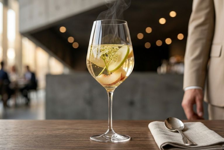 La elegancia blanca del vino